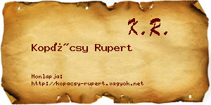 Kopácsy Rupert névjegykártya
